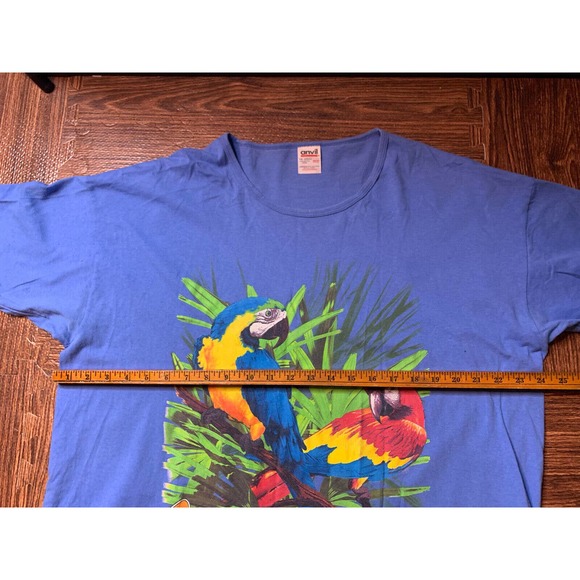 Vintage Busch Gardens Parrot Birds T-Shirt Blue Theme Park Tampa FL Long tee - Picture 5 of 5